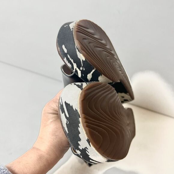 Clarks Collection Sandals Black Leather Sling Back Open Toe Wedge Women's Sz 7 W - Picture 7 of 12